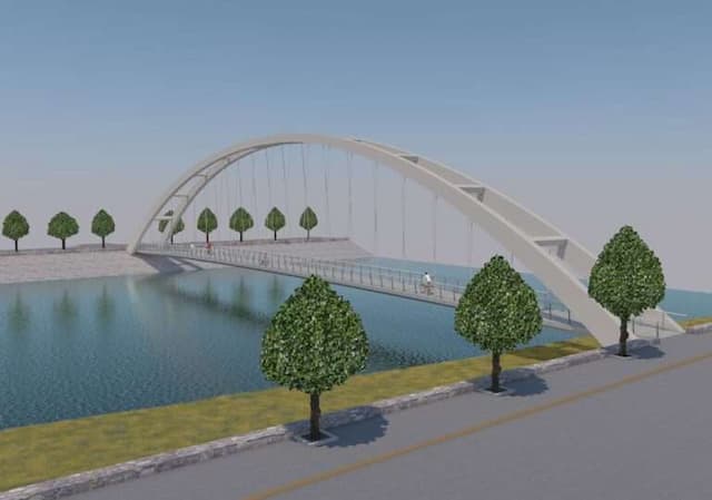 Idejno rešenje novog visećeg mosta, foto: Opština Prijepolje