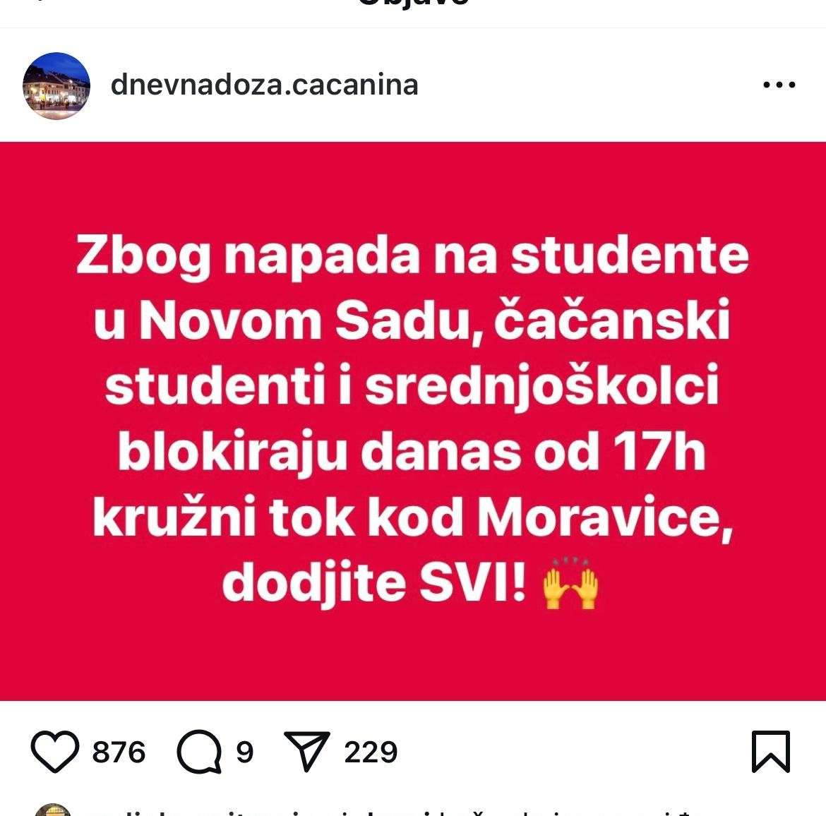 GLAS ZAPADNE SRBIJE - Pavle Jelesijević Ivan Ćalović i Violeta Marković pozivaju na blokadu kružnog toka kod Moravice